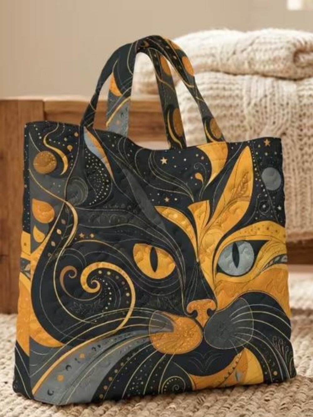 QUILTED CAT TOTE